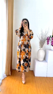 Dress Wanita Busui Dan Bumil Terbaru Viral Ditiktok - Daster Jumbo LD 120 Motif Bunga Bahan Rayon Adem Dan Lembut