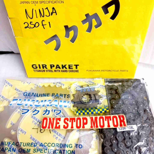GEAR SET GEAR GIR PAKET NINJA 250 FI NINJA 250 SL MONO 520H-108L 46T-14T ORIGINAL ORI ASLI FUKUKAWA