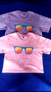 Kaos Crop Top Gambar Glasses Anak Perempuan Trendy Masa Kini