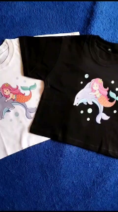 cauapparel  promo 12.12 mega sale t-shirt crop  mermaid anak perempuan usia 1-11 tahun berkualitas k-pop trendy