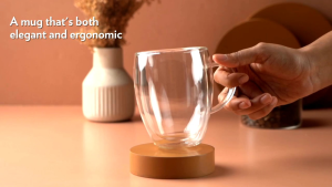 Gelas kaca cangkir kopi anti panas double wall round gelas kopi