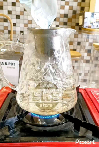 Teko kaca tahan panas pitcher teko saringan teh stainles teko infuser