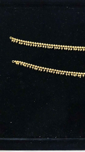 Gold anklets with small beads