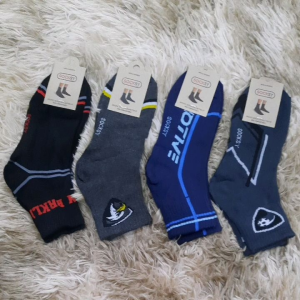 RC ถุงเท้าข้อกลาวลาย Sports แฟชั่น สีทึบ ยกโหล12คู่ คละลาย