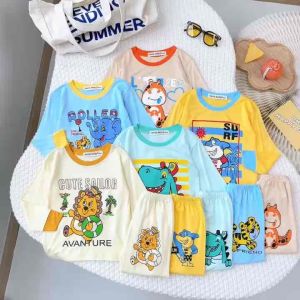 Bộ dài tay thun lạnh  thời trang trẻ em in hình dễ thương cho bé trai và gái