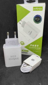 Charger Infinix 45W Original Fast Charging Micro USB - Type C Travel Carger 45Watt Fast Cable Adaptor