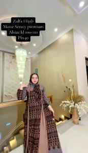 Zulfa Dress Set Hijab Bahan Seruty