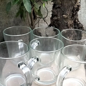 harga turun!!! cangkir kopi bahan kaca (6pcs) gelas kopi/gelas kopi murah/cangkir/gelas/bahan kaca bening