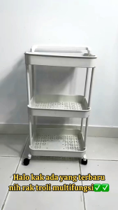 Rak Troli Roda 3 Susun Rak Kamar Tidur Rak Dorong Trolley Baju Bayi