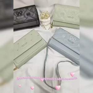 TAS SELEMPANG KULIT BORDIR IMPORT PREMIUM / DOMPET LIPAT SELEMPANG WANITA TERBARU / DOMPET SLEMPANG HP / TAS FASHION CEWEK / TAS FOREVER YOUNG / SOFT WALLET HAND BAG FOR CHAIN STRAP / DDR9940
