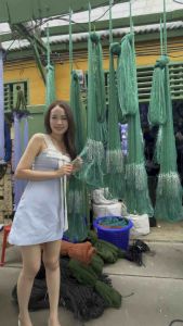 แหเอ็นเกลียวสายPE 👍 1.5 เซน - 6เซน ( มี 7 ศอก - 12 ศอก ) 👍 ขึ้นเพลา พร้อมใช้งาน (ลูกหนัก)