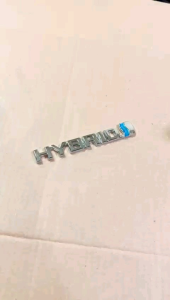 Emblem Logo Hybrid Emboss Chrome Motor Mobil Universal