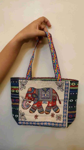 Canvas Material Multicoloured Embroidery Bag