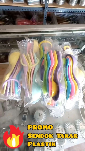 PROMO HARGA SENDOK TAKAR SET 5 IN 1 WARNA WARNI / PASTEL UKURAN KUE AIR BUMBU