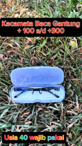 NEW kacamata Baca Plus Super Fokus fream setengah bingkai lensa standar optik pria dan wanita fream besi free kotak dan kain Lap