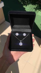 ( แถมแหวนฟรี 1 วง ) สร้อยจี้ต่างหูรุ่น Persia - เงินแท้ 92.5 ชุบทองคำขาวเกรดพรีเมี่ยม เพชรสวิส100 Hermione Jewelry