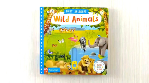 Campbell First Explorers Wild Animals Push Pull Slide Board Book