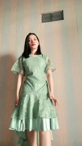 Dress RUMBAI CASSANDRA Dress satin Brukat Dress pesta model duyung gaun cantik untuk natal