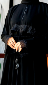 Abaya Miryam Gamis Jubah Hitam Arab Turki Turky Maroko Mesir Saudi Madinah Dubai India Murah Umroh Haji Mewah Premium Bordir Baju Muslimah Pabrik Abaya Bangil Pakaian Wanita Simple Remaja Sporty Unik Syari JetBlack