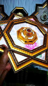 BARU Ukuran 50x50 Cm Ornamen Plafon Mewah Fitting Lampu SNI Model E-27 Bergaransi Cocok Untuk Plafon