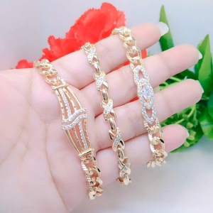 Gelang Tangan Rantai Kait Klip Tembaga Premium Cocok untuk harian Tidak Mudah Pudar