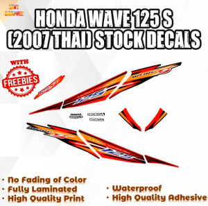HONDA WAVE 125 S (2007 THAI) STOCK DECALS (WATERPROOF LAMINATED FADE PROOF)