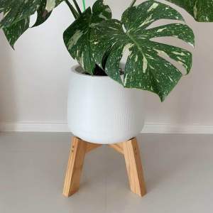 9 นิ้ว ขาตั้งกระถาง ทรงเอ็กซ์ สำหรับกระถางขนาด 9 นิ้ว ทำจากไม้ ขาสูง 20 cm, กว้าง 28 cm