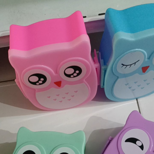 Tempat Makan Lunch Box Fukuro owl/Tempat makan 2 Sekat/Lunch Box anak murah lucu