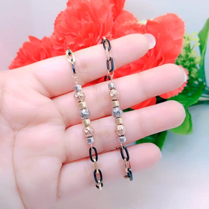 Gelang Tangan Boba Kombinasi Titanium Premium Kait Lobster Emboz 750