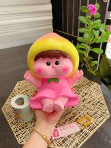 (21x18x19cm) 💃 Búp Bê Dâu Đào - Mã SP 125 heo đất thạch cao ống tiết kiệm dễ thương hottrend handmade