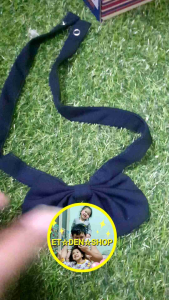 คอซองโบว์นักเรียนสำเร็จรูป 12 ชิ้น สีกรมอ่อน ของนักเรียนหญิงชั้นประถมศึกษา ป.4 ถึง ป.6