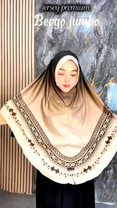 Hijab Bergo Instan Kerudung Printing Sublim Syari Jumbk xxl Motip Viral Terbaru Wanita 2025