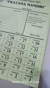 Kartu Angsuran Koperasi Berkualitas: Custom Nama Usaha & Model Sobek