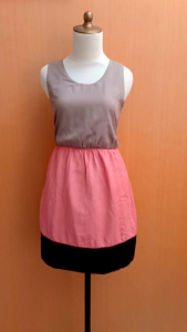 mini midi dress wanita coksu pink ANNA GROSS cewek M kutung santai