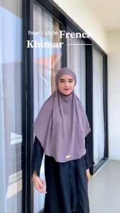 Khimar French 2in1 Bahan Jersey /Khimar Cadar Viral