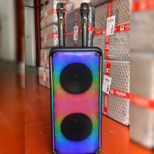 BRODU ORIGINAL BTS LED KARAOKE BLUETOOTH SPEAKER 2 DIGITAL WIRELESS MIC REMOTE