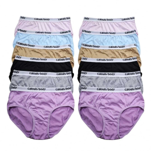 6pcs/12pcs Girls Panty Brief for Teens 12-15 Years Old Spandex Cotton Underwear Assorted Colours Elastic Waistband