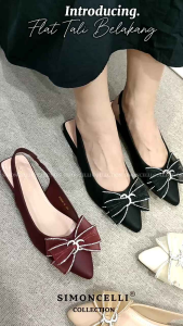Simoncelli Sepatu Flat Tali Belakang Pita Wanita | Sepatu Flat Cewek | Flatshoes Kerja Kondangan Import 2066-8