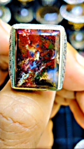 CINCIN BATU AKIK LUMUT TRENGGALEK MERAH MULTICOLOUR TOP HQ