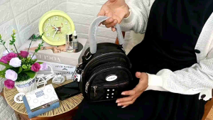 RIZKY BAG COLECTION - Tas Ransel Mini Wanita 3in1 Nilon Bordir Slingbag Wanita