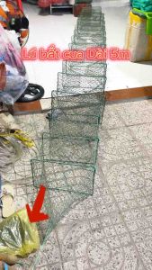 Lú bát quái đặc cua biển dài 5m khung 30 x 50cm mặt lưới 7p chỉ lưới độ 15 lú 18 khung