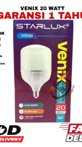 BOLA LAMPU LED STARLUX VENIX 20WAT CAHAYA PUTIH DAN SUPER TERANG STARLUX VENIX LED BULD LIGHT 20WAT