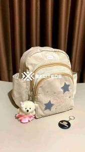 Tas Ransel Corduroy Wanita Backpack Fashion Corduroi Medium