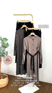 MEYDEN SET TUNIK ZIGZAG VIRAL SETELAN TUNIK WANITA KEKINIAN
