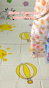 Setelan Piyama Bayi Perempuan Motif Hello Kitty // Piyama Bayi Panjang Usia 3-12 Bulan // Baju Bayi Perempuan Panjang