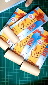 คูปองพิมพ์ 1 เล่ม มี100ใบ รันเลขฟรี ปรุฉีก1เส้น