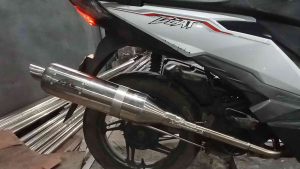 HONDA BEAT 110 F I EVO POWER PIPE WITH COMPLETE SET BRACKETCLAMPSPRINGCANISTER AND STRAIGHT ELBO
