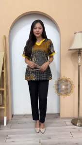 Atasan Wanita Blouse Batik Baju Kantor Wanita Blouse Batik Kekinian