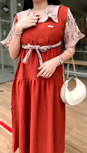 Dress Busui Crincle Mix Plisket