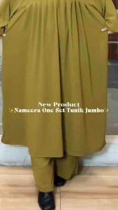 Nameera One Set Jumbo - Setelan Tunik Wanita LD 140 CM Crinkle Airflow Premium